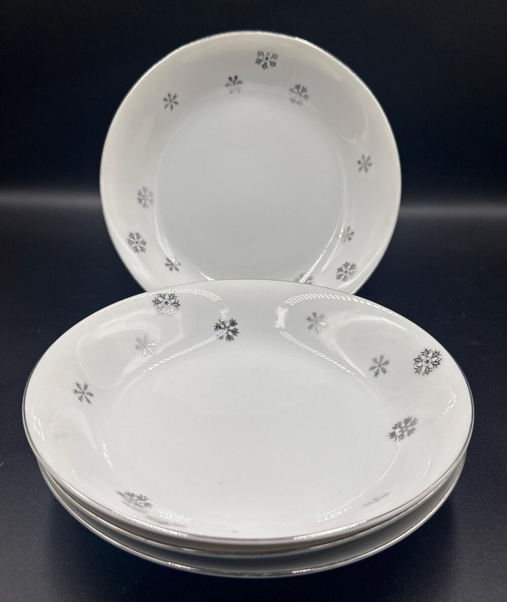 Vintage Seyei Japan Atomic Snowflake Coupe Soup Bowls Set of 4 7 5/8” MCM
